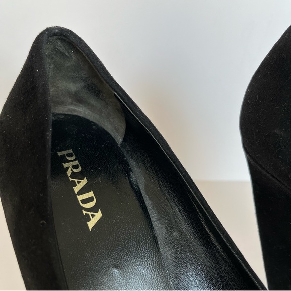 Prada Black Suede Close Toed High Heels - Picture 3 of 12